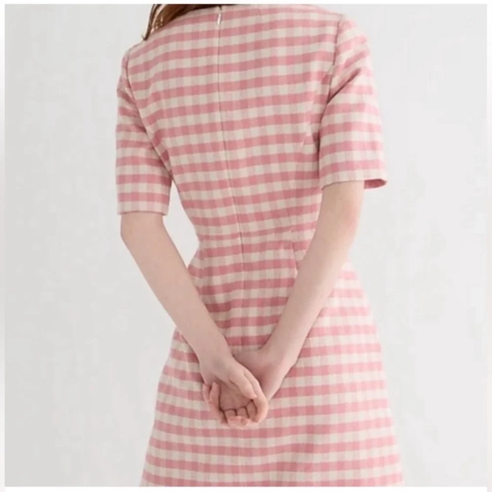 “J. CREW” Gingham Terry Tweed Lady Day Dress - Picture 3 of 7